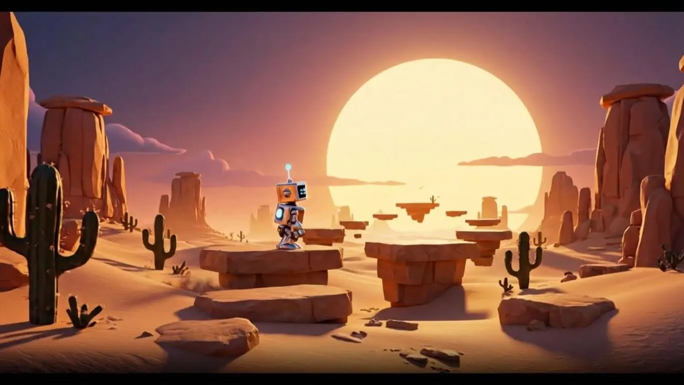 Desert canyon world with a platforming course